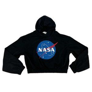 H&M | Girl's Cropped Hoodie Sweatshirt | Black | Size 20